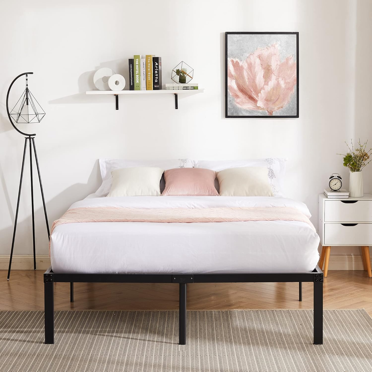 VECELO Metal Platform Bed Frame Heavy Duty Steel Slat, No Box Spring Needed