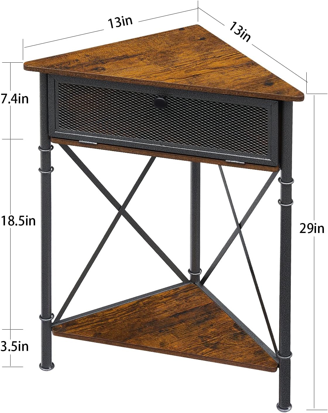 VECELO Corner Table/Cabinet/Organizer with Flip Door Multipurpose for Bedroom, Living Room, Kitchen