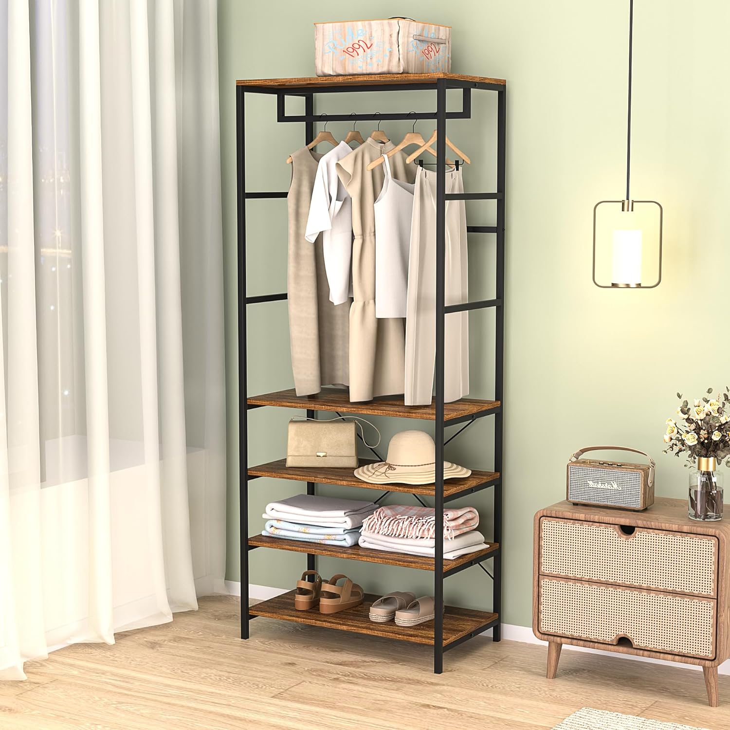  Metal Scarf Display Rack, Vintage Free-Standing Space