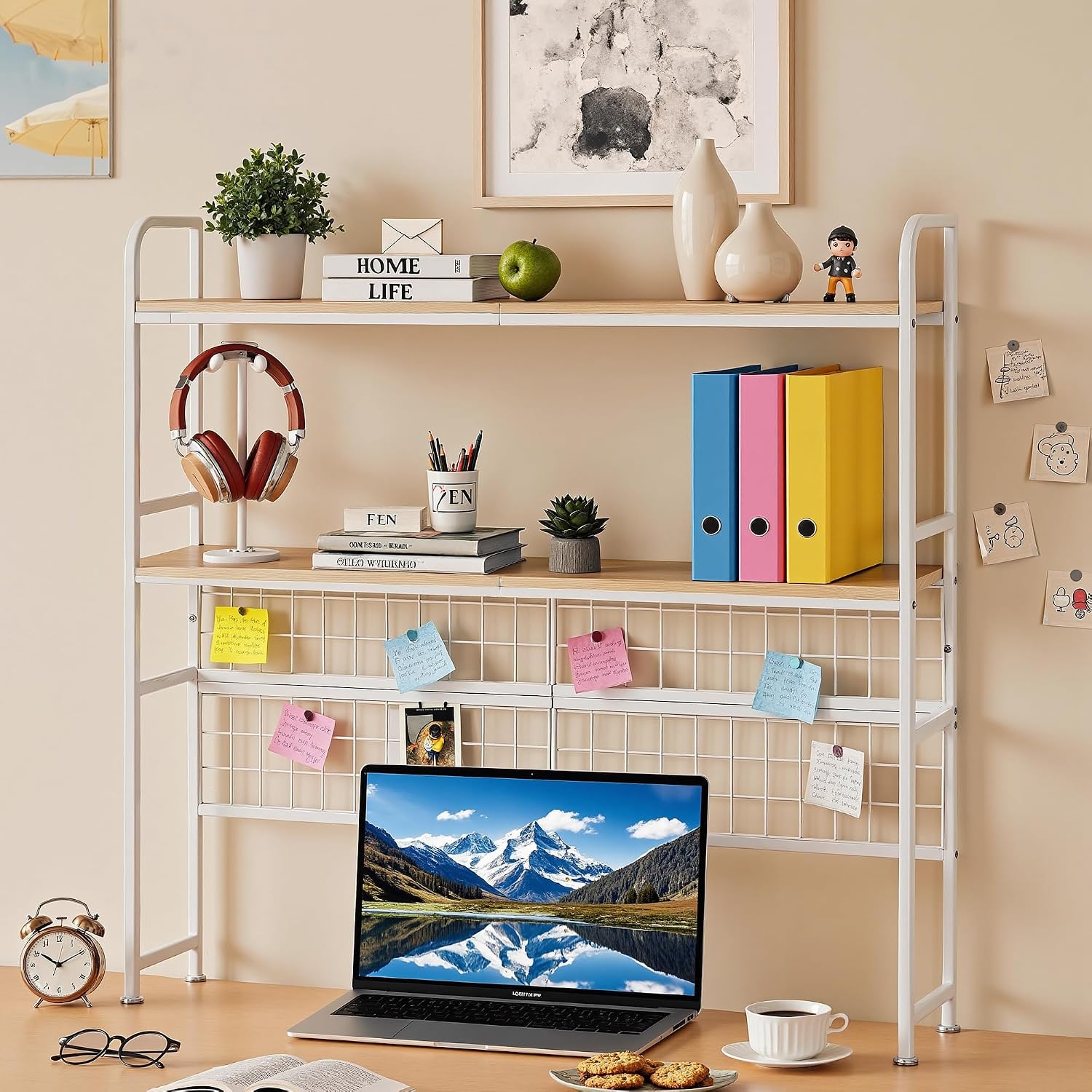 VECELO 2-Tier Desktop Bookshelf