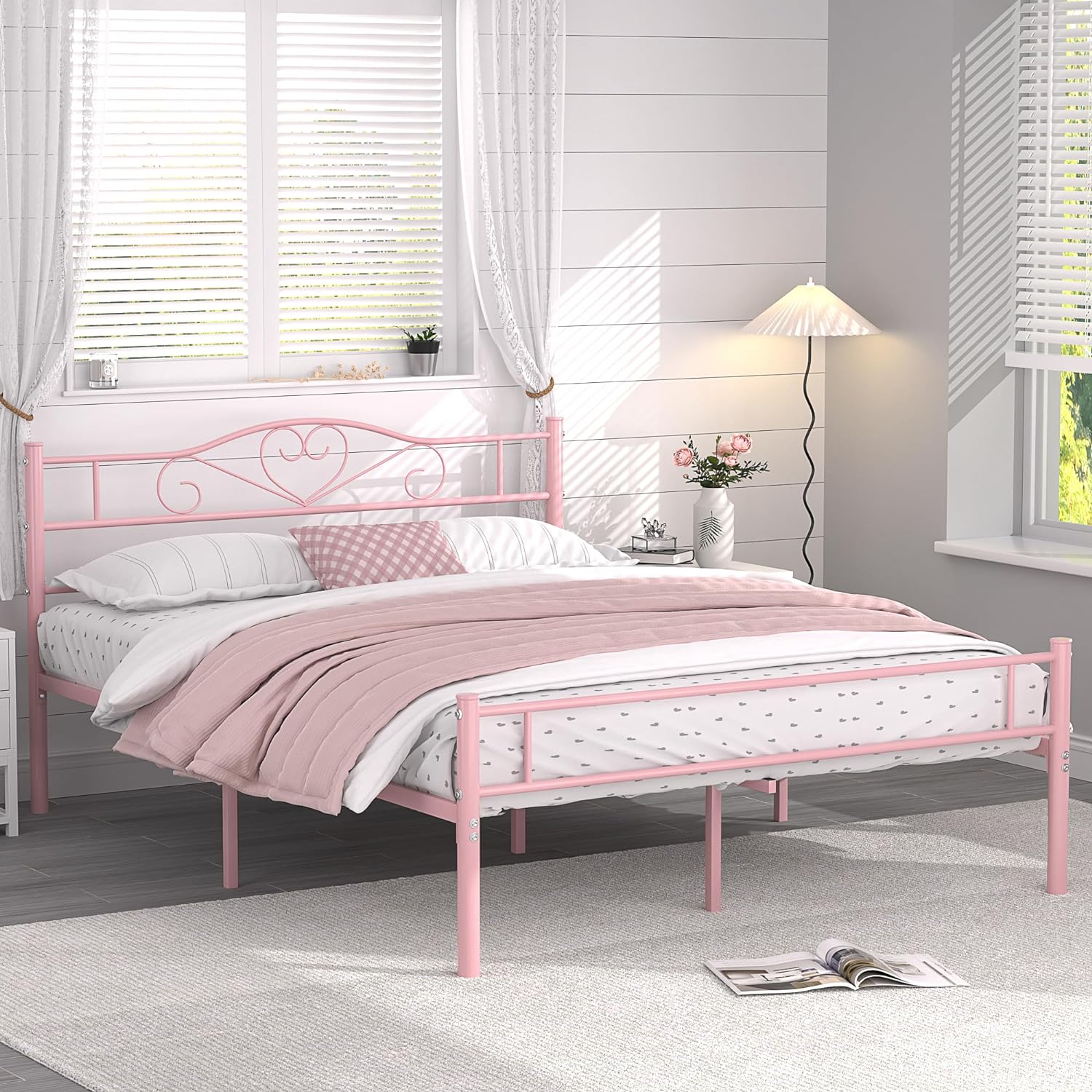 Metal Platform Bed Frame Mattress Foundation With Storage