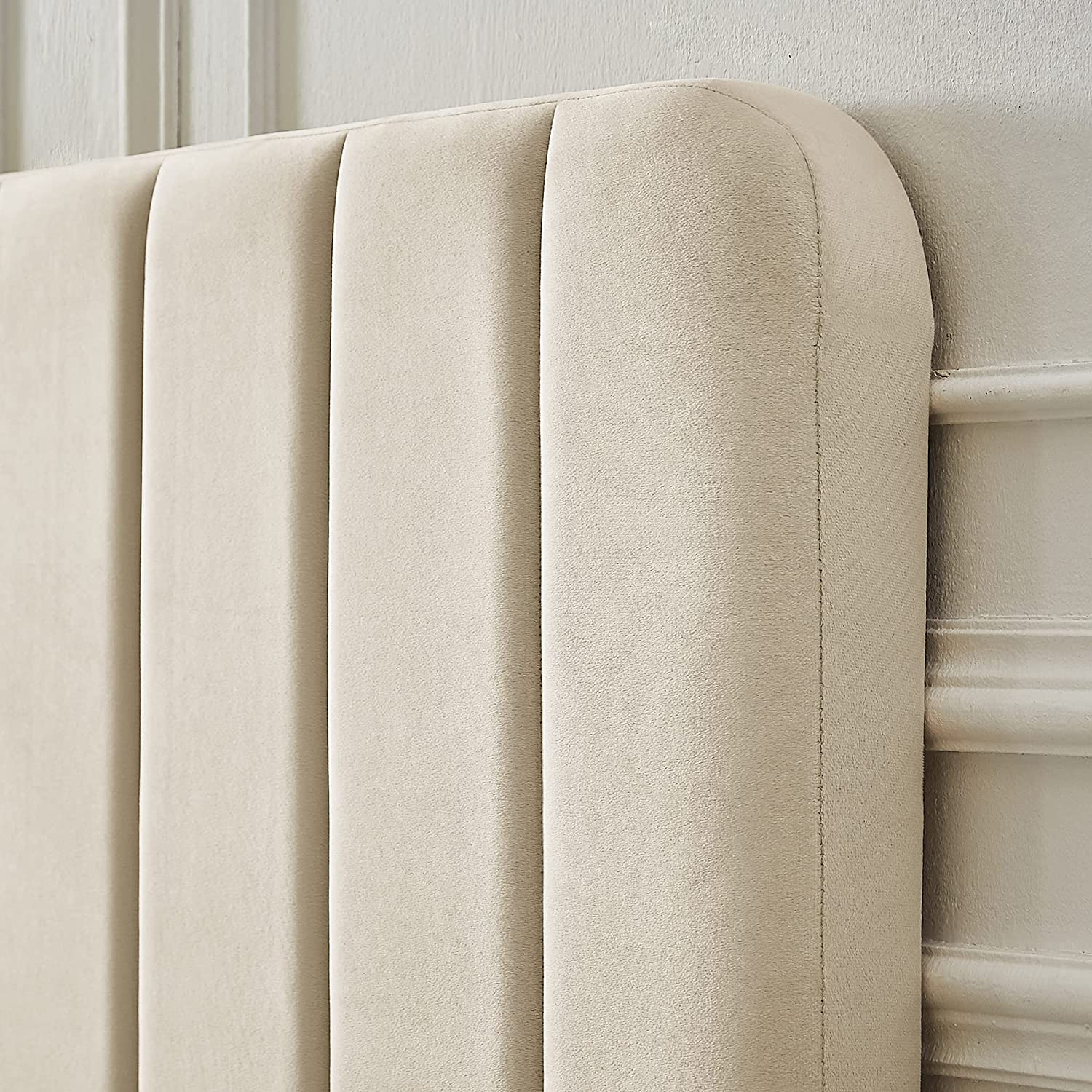 VECELO Bed Frame, Upholstered Platform bedframe with Adjustable Headboard, No Box Spring Needed