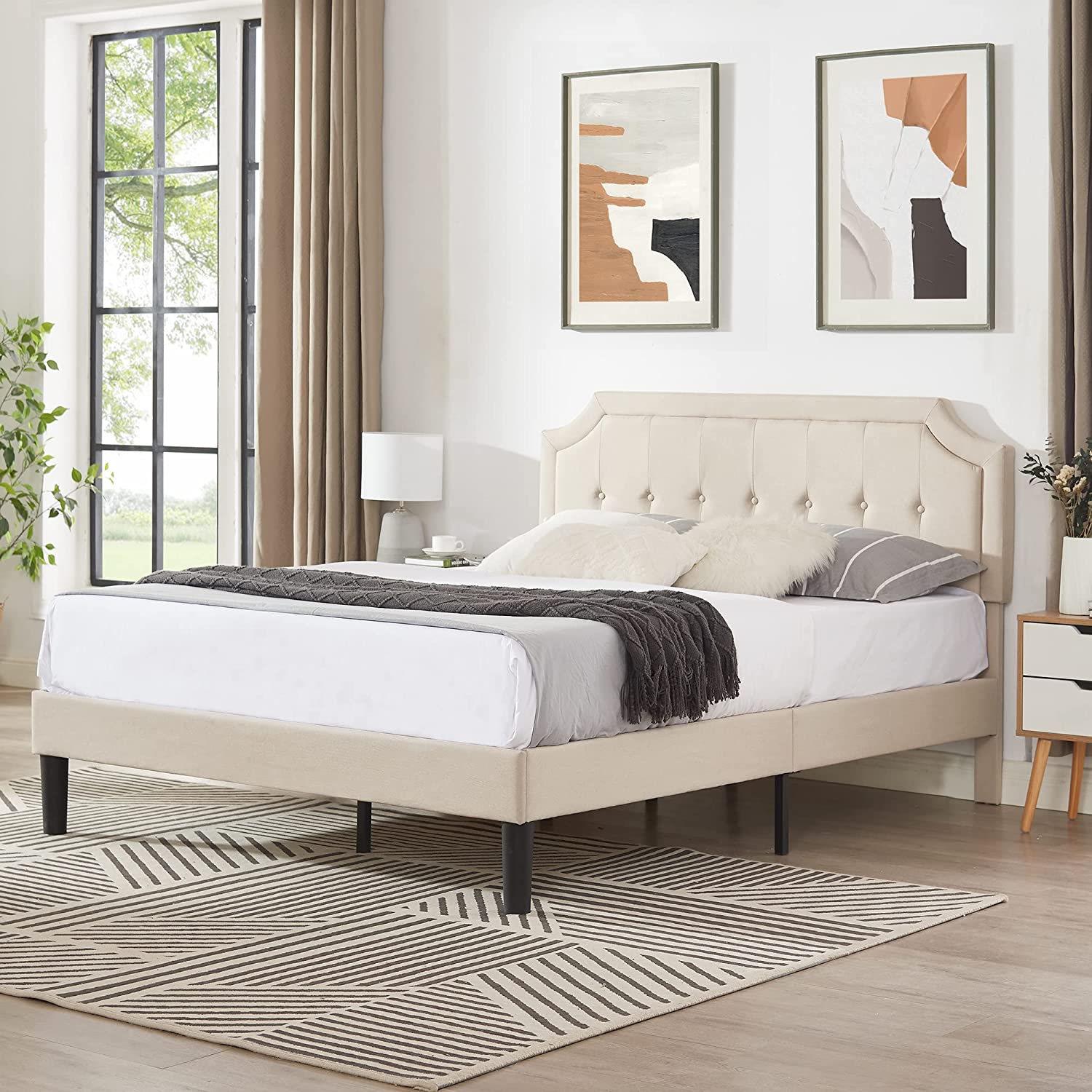 Pinheiro upholstered platform shop bed