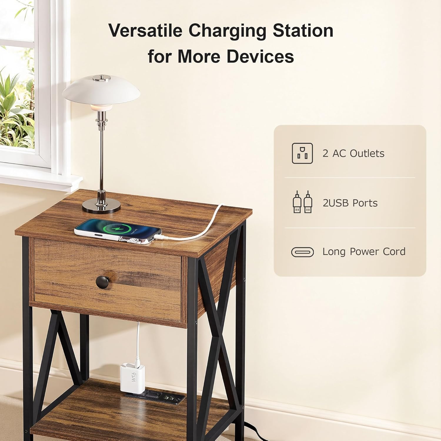 VECELO Nightstand Set of 2