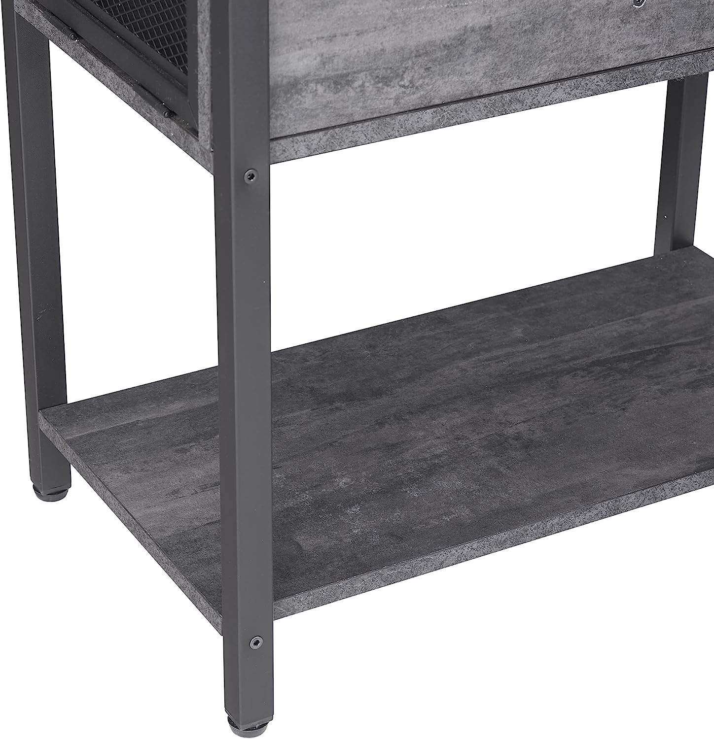 VECELO 24''Tall Flip Top Narrow Side Table with Storage Shelf for Living Room