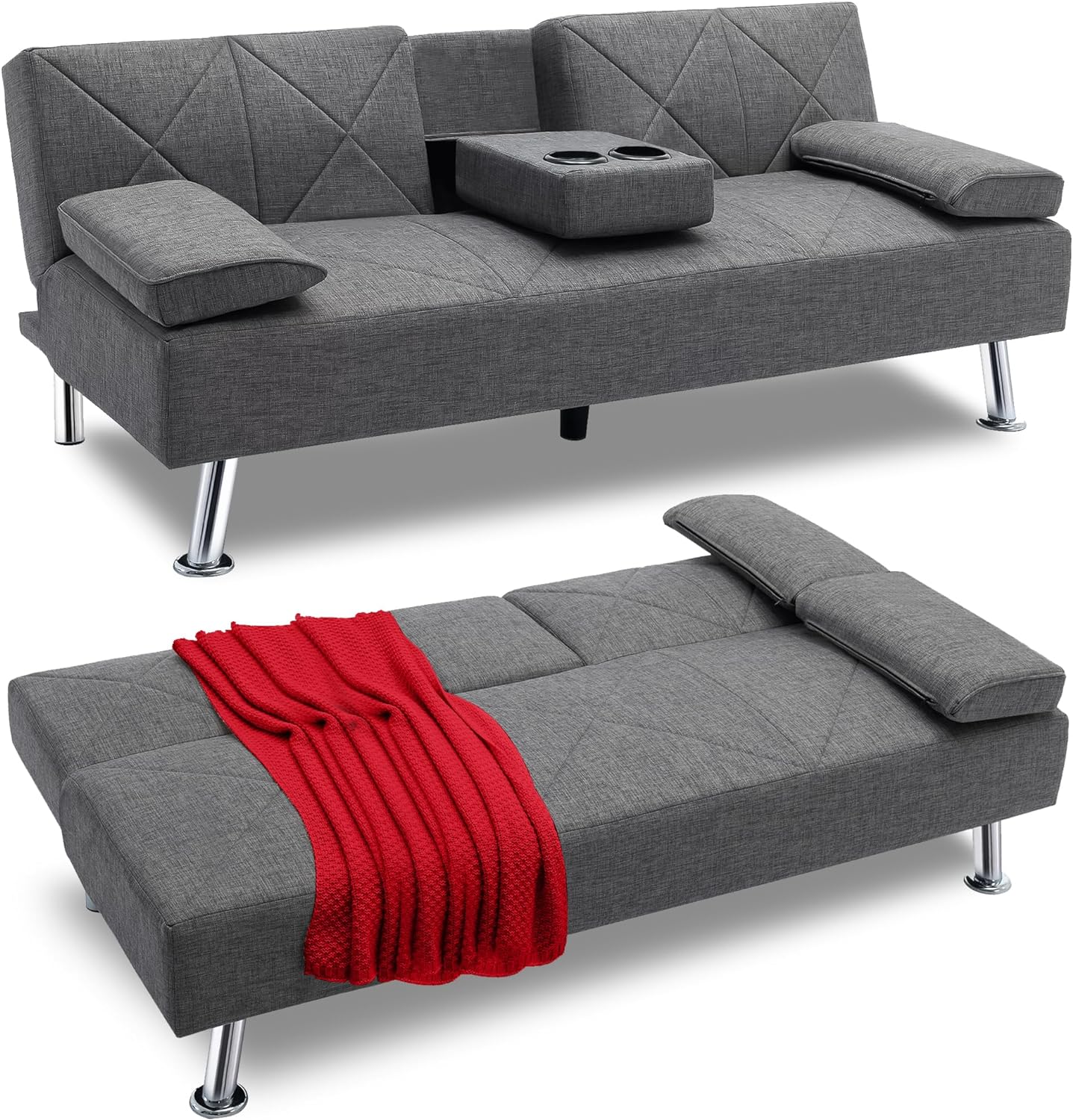 VECELO Modern Convertible Folding Futon Sofa Bed