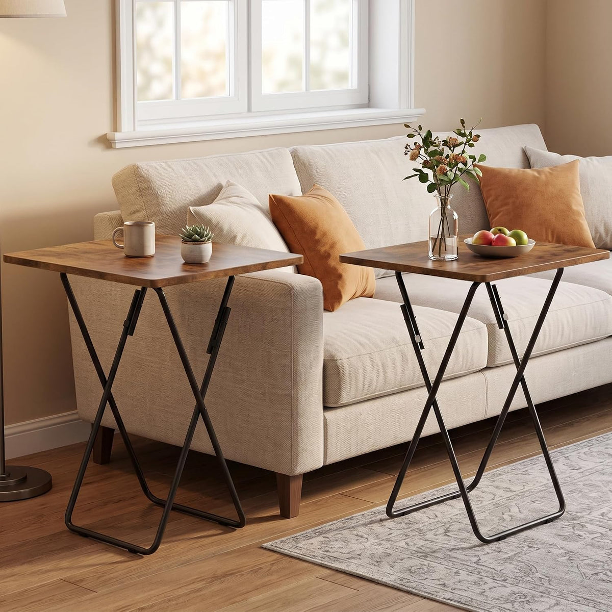 VECELO Folding Table  Portable TV Snack Trays  No Assembly Required