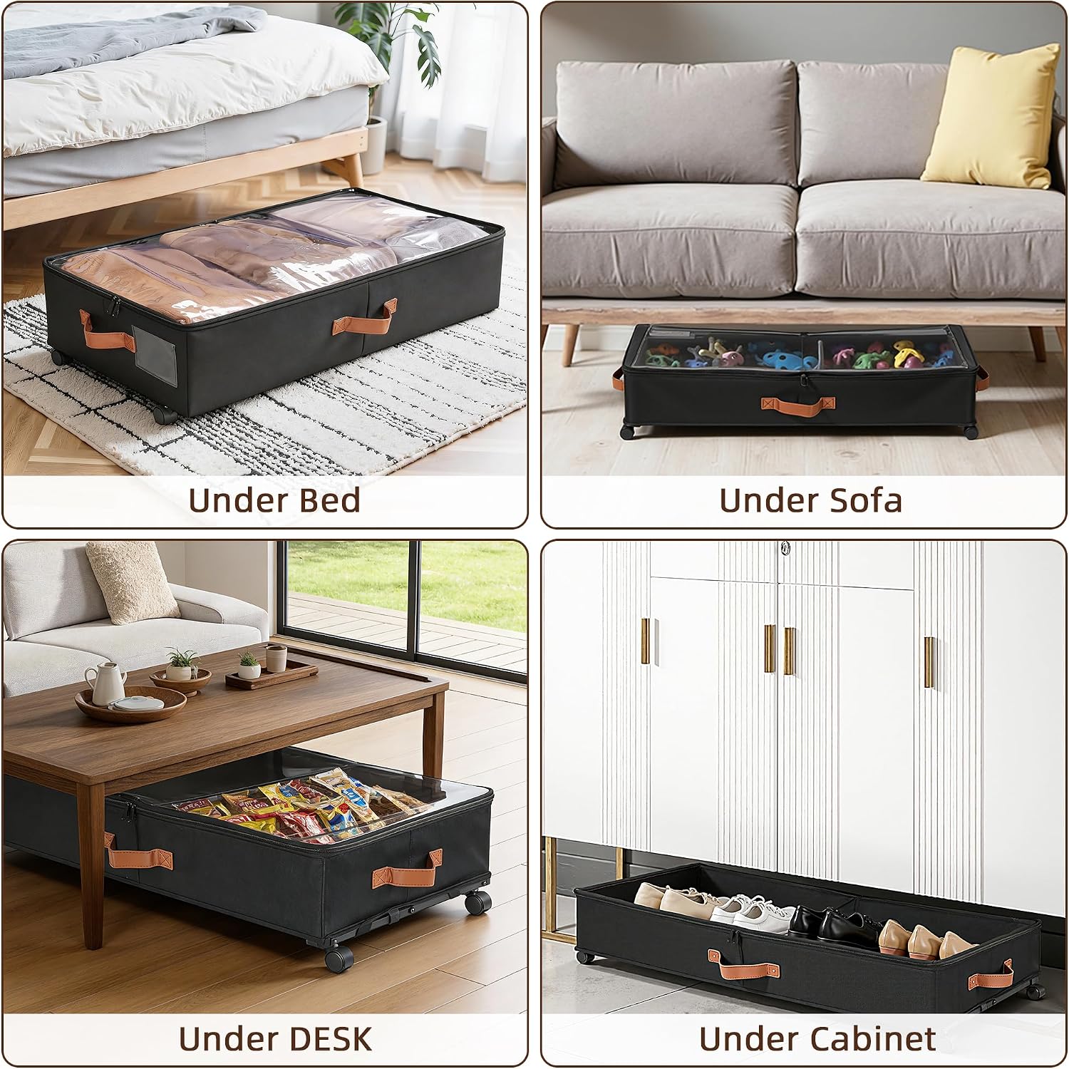 VECELO Under Bed Storage with Wheels