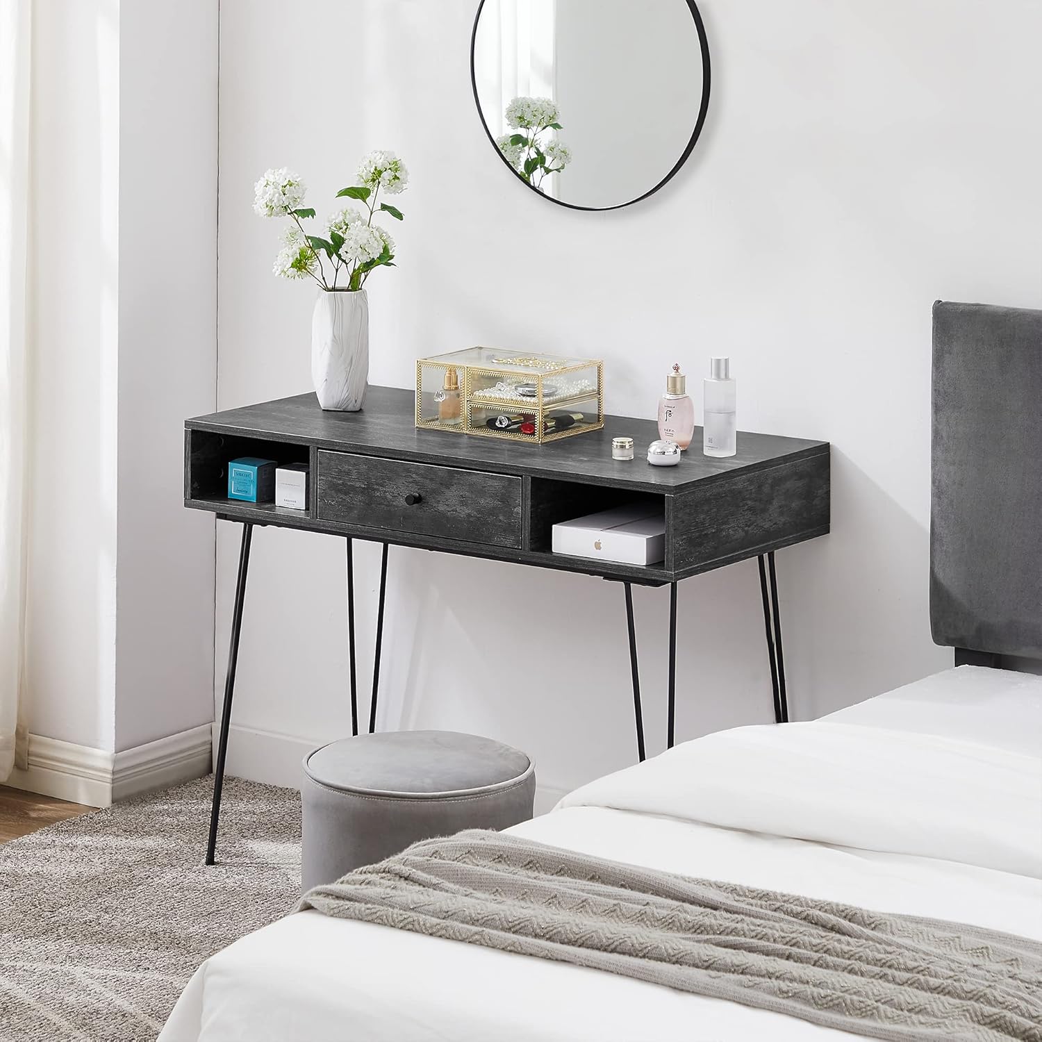 VECELO 39.3" Home Office Work Table with Drawers