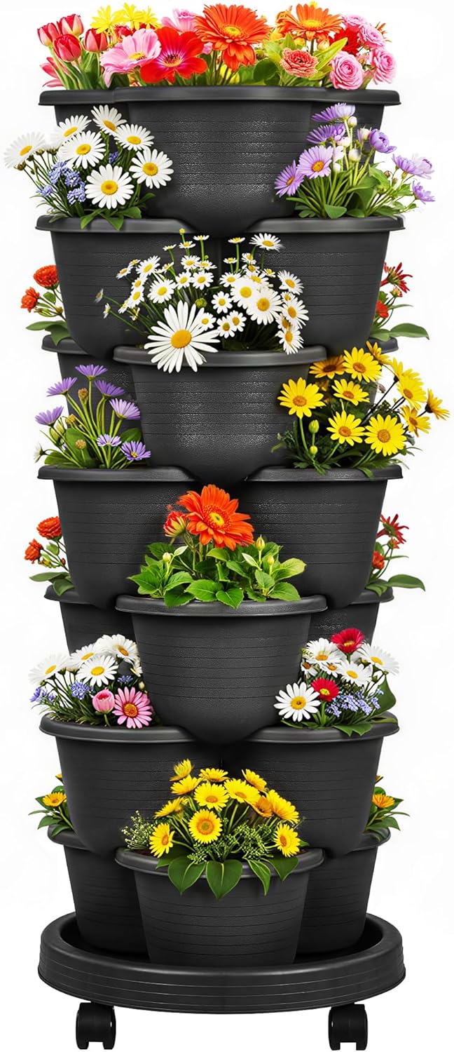 self watering vertical garden planter VECELO 7 Tier Vertical Garden Planter