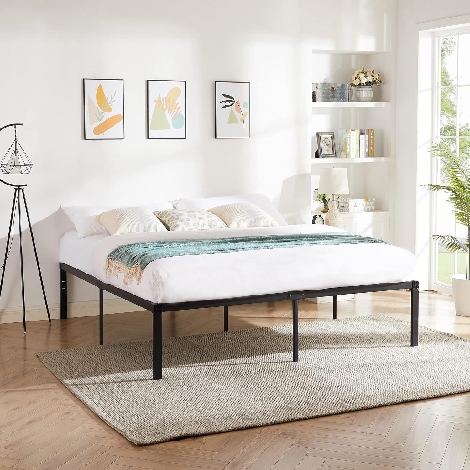 VECELO Metal Platform Bed Frame Heavy Duty Steel Slat, No Box Spring Needed