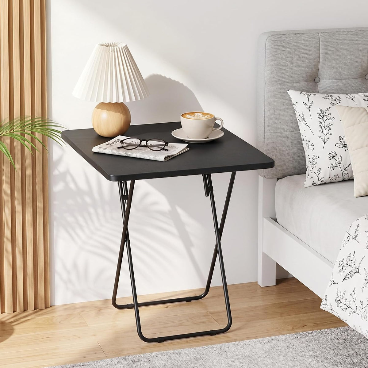 VECELO Folding Table  Portable TV Snack Trays  No Assembly Required