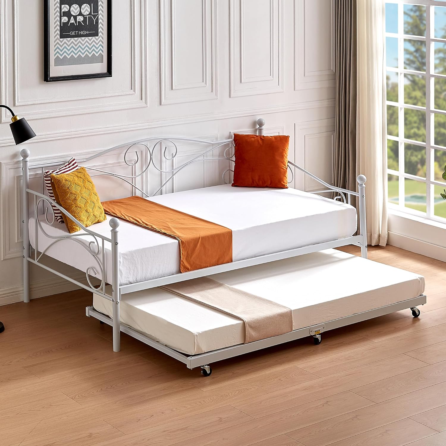 VECELO Premium Daybed Metal Bed Frame Twin Size