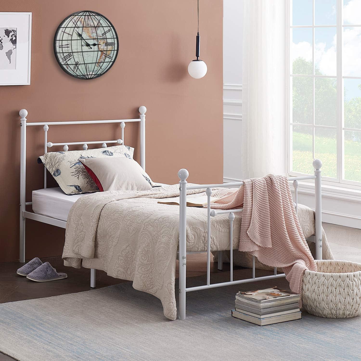 Modern Metal Platform Bed Frame Mattress Foundation with Headboard and Footboard