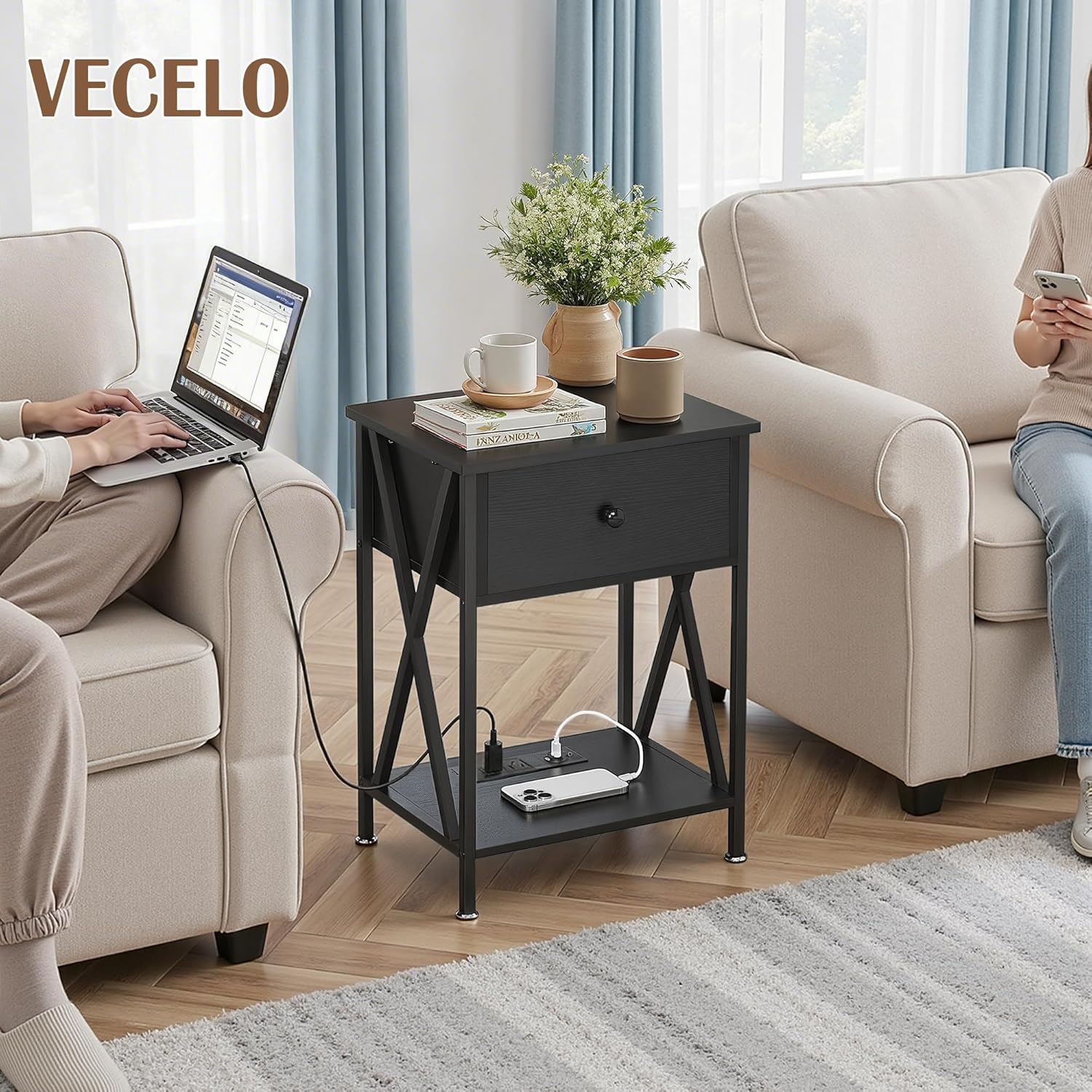 VECELO Nightstand Set of 2