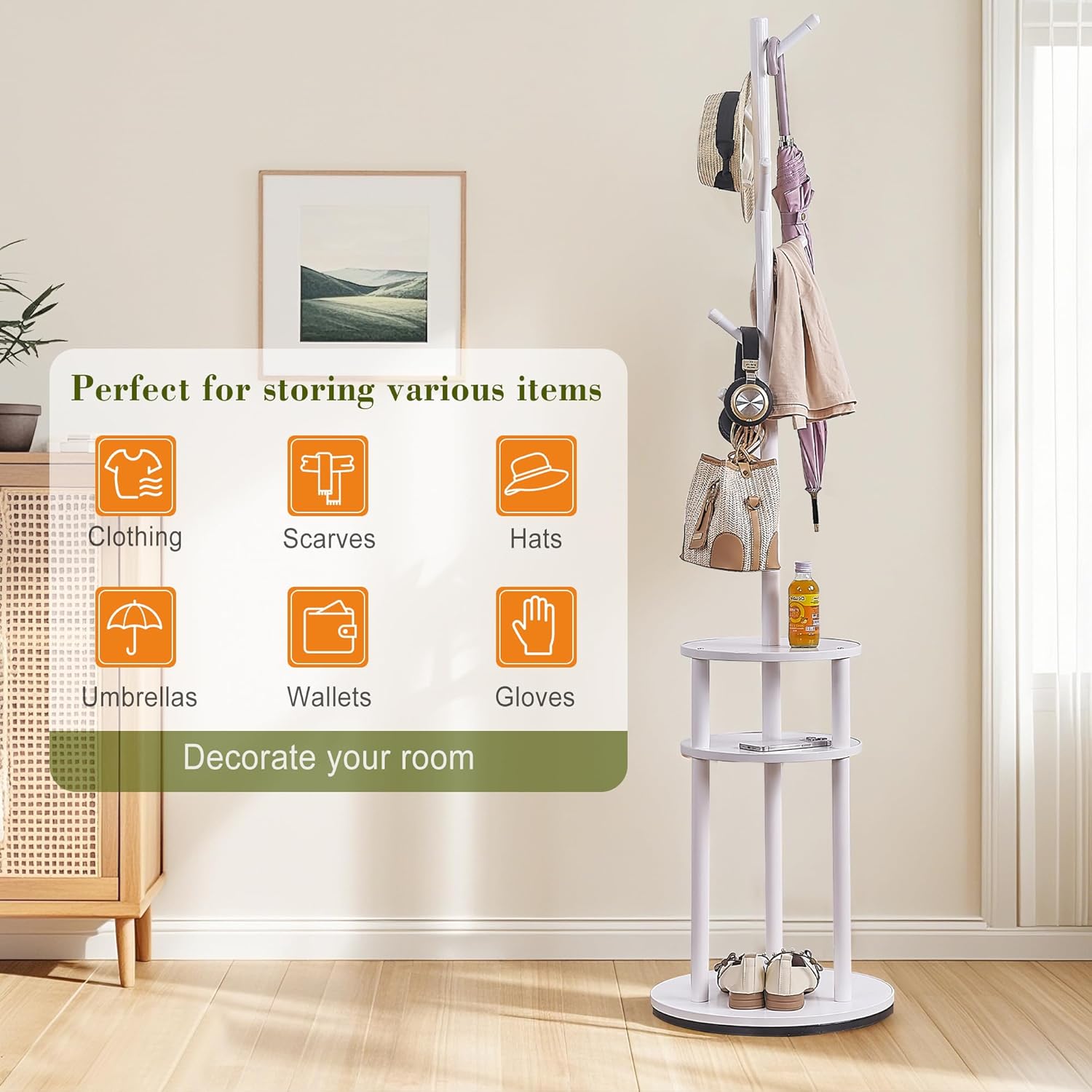 VECELO Coat Rack Freestanding