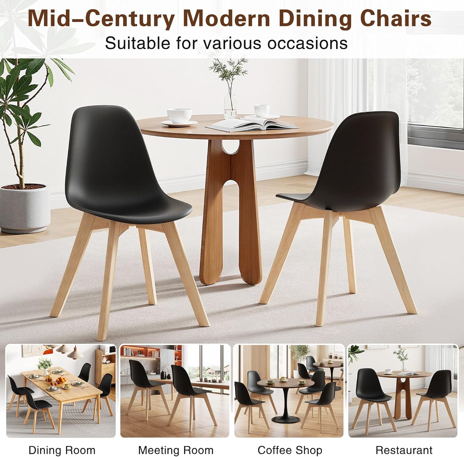 VECELO Dining Chairs Set of 4