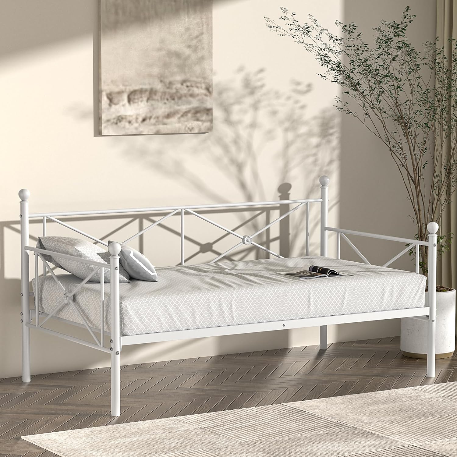 VECELO Twin Daybed with Headboard