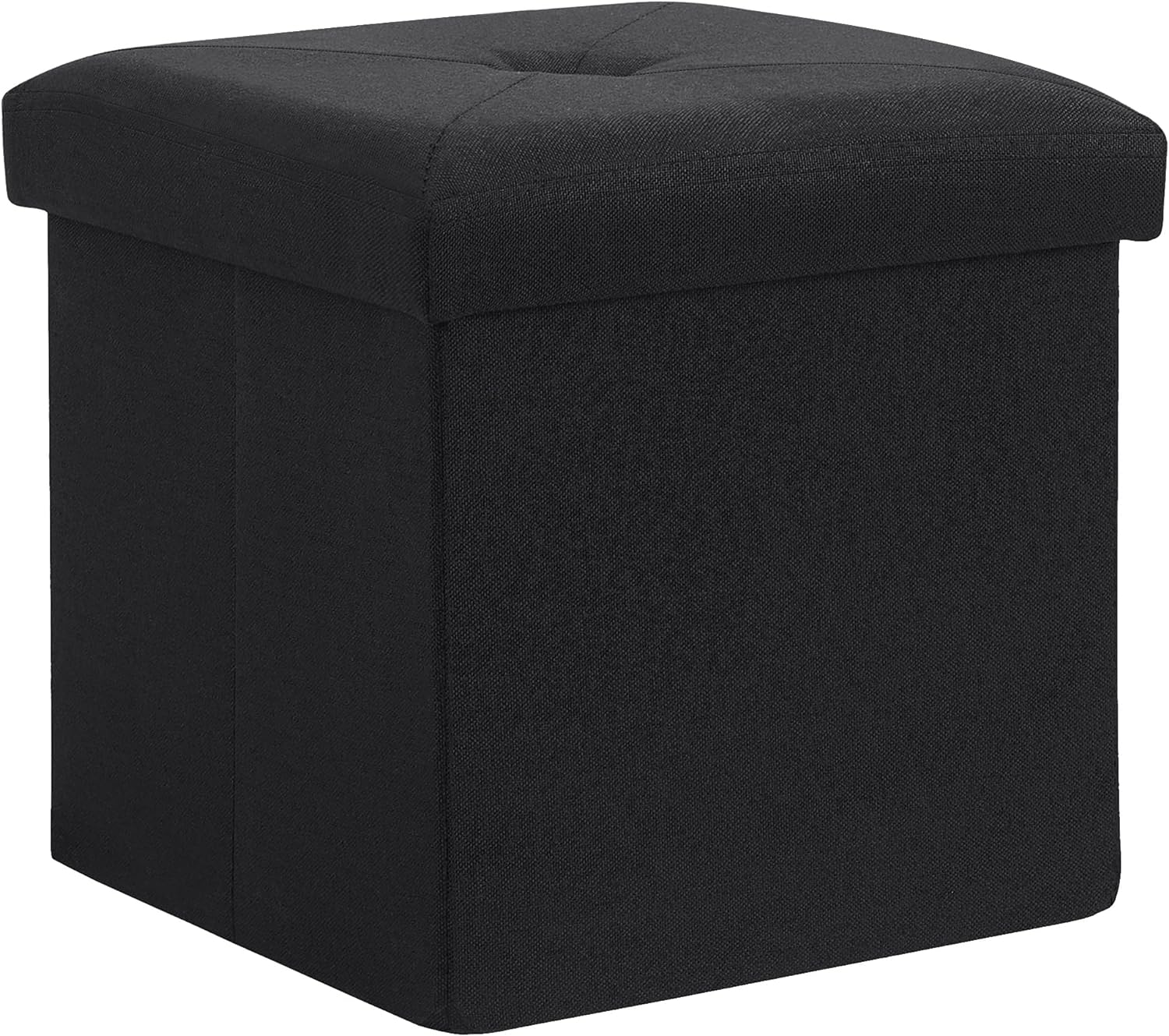 VECELO Folding Storage Ottoman Bench, Storage Chest, Linen Fabric