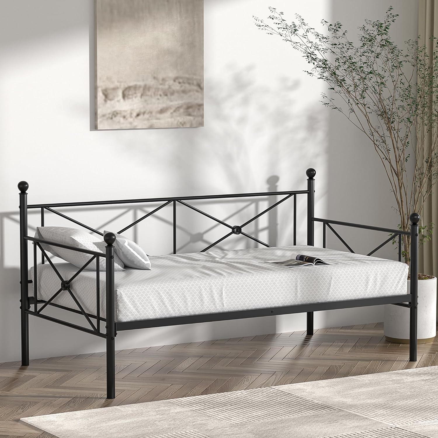 VECELO Twin Daybed with Headboard