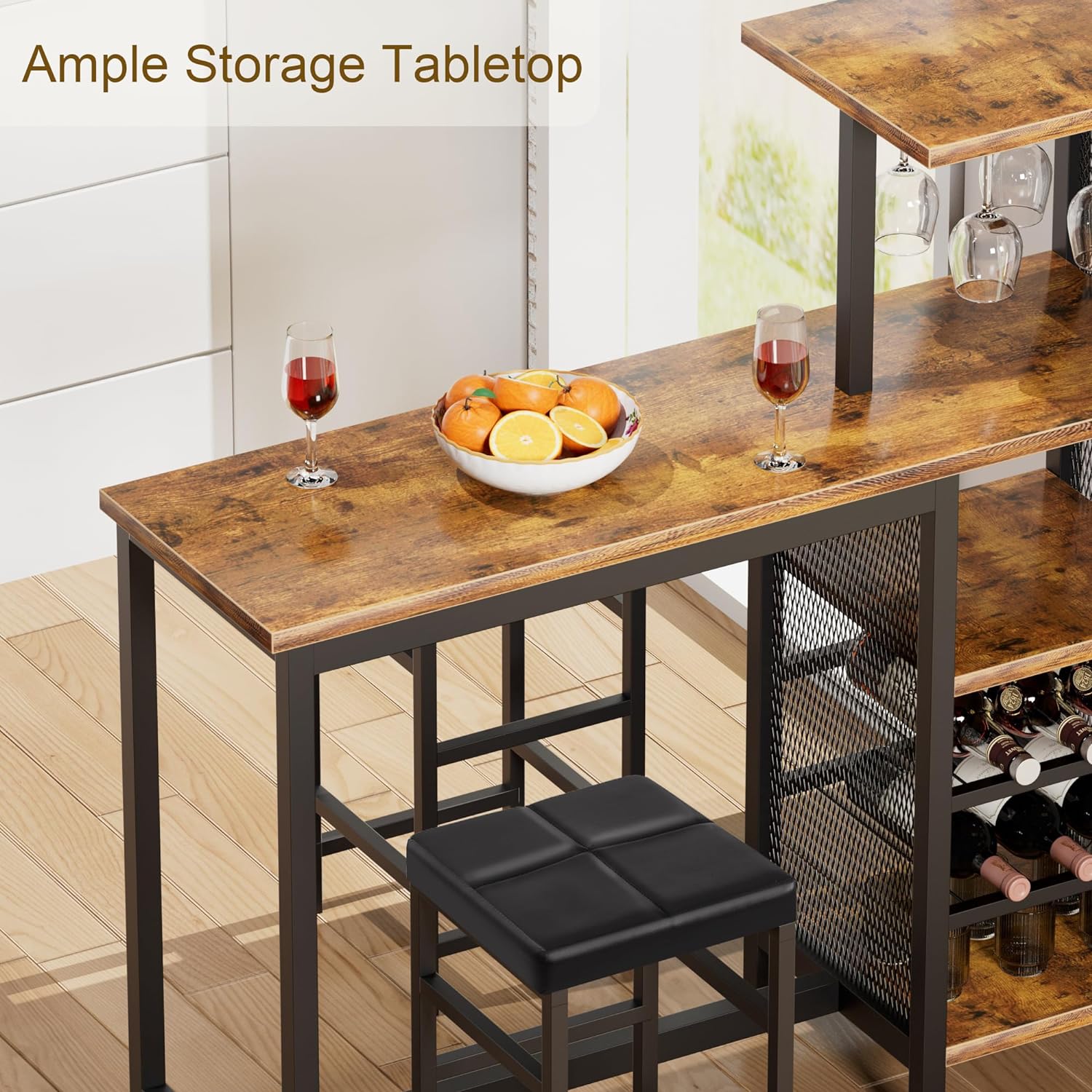 VECELO Bar Table and Chairs for 2 - VECELO