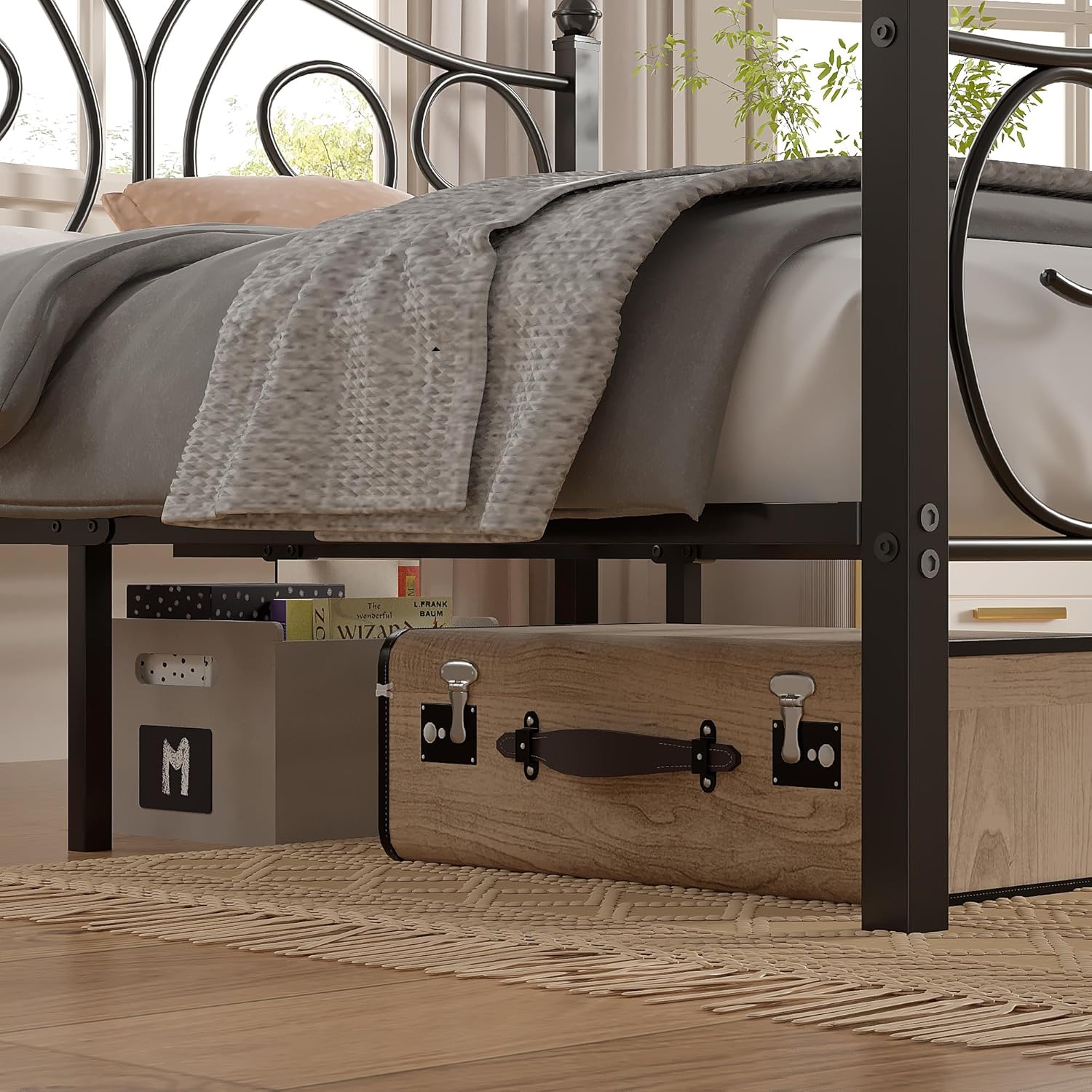 Metal Platform Bed Frame/Mattress Foundation with Deluxe Headboard