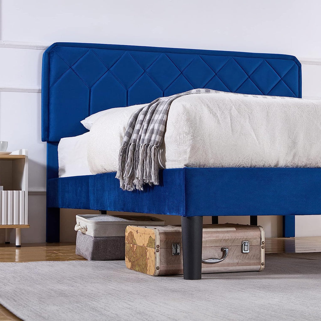 VECELO Premium Leather Upholstered Platform Bed Frame