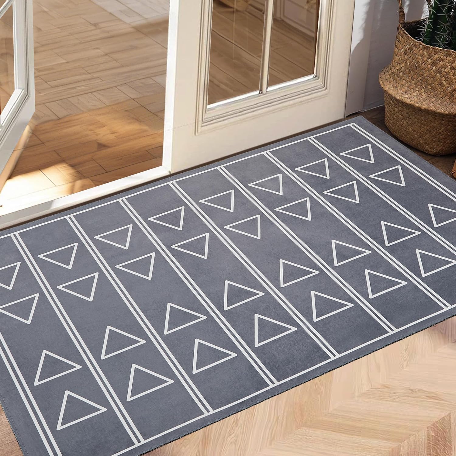 VECELO Outdoor Front Door Mat Outside Entrance, Low-Profile Welcome Mat