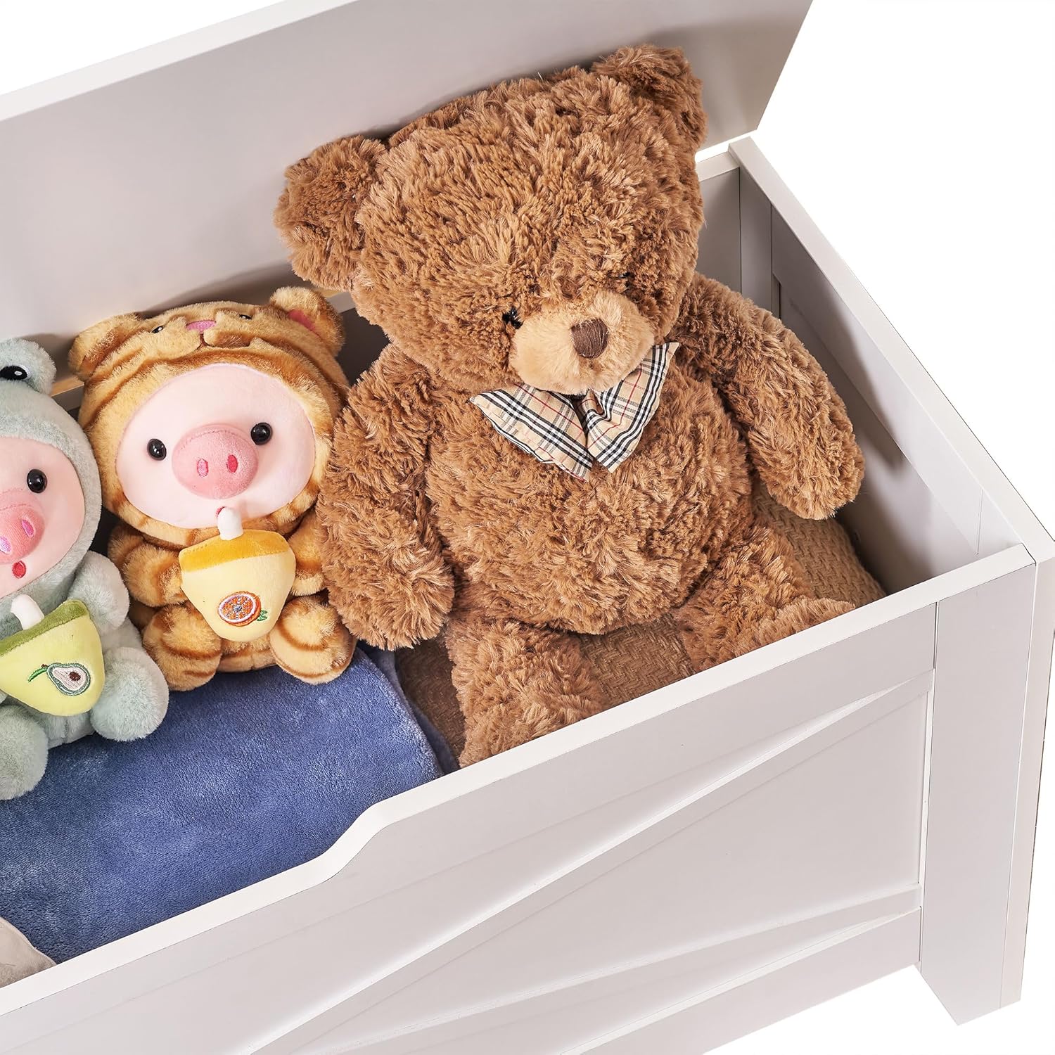 VECELO Storage Bench - Stylish & Safe Wooden Chest