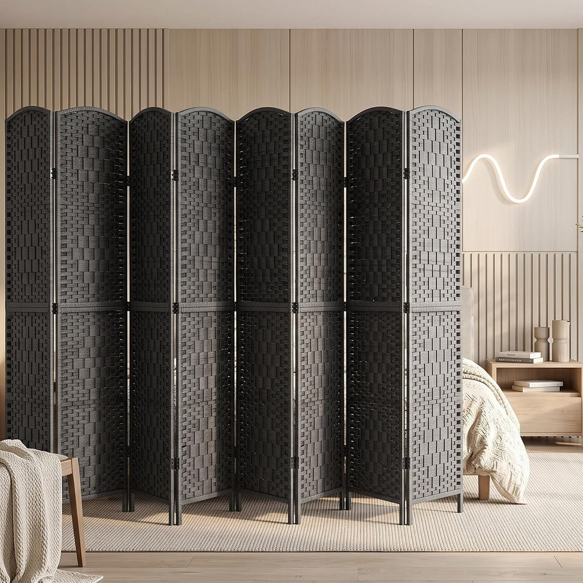 VECELO Room Divider Panel,8 Panel Partition Room Dividers