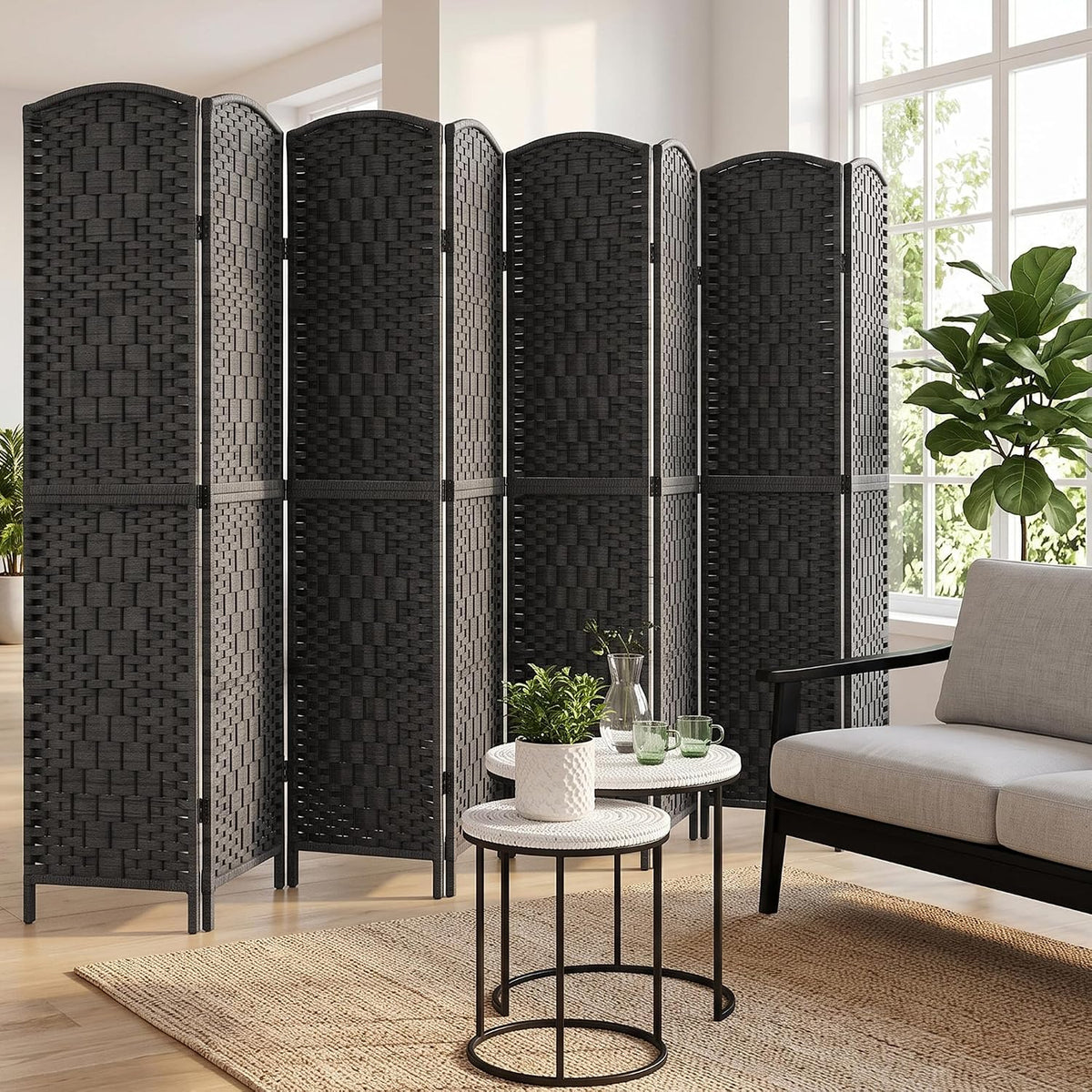 VECELO Room Divider Panel,8 Panel Partition Room Dividers
