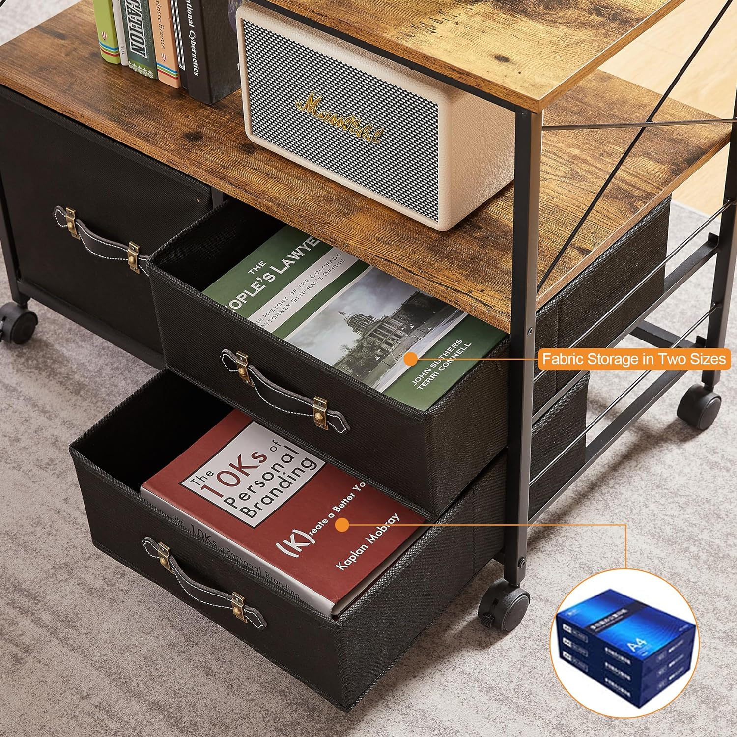 3 drawer fabric storage cart cheap