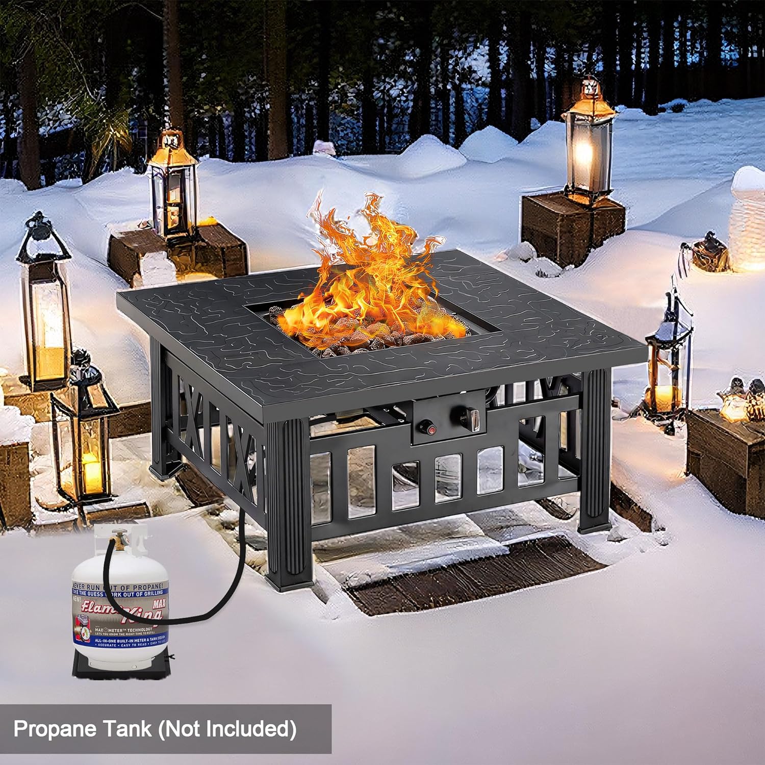 VECELO Propane Fire Pit, 30 Inch Outdoor Gas Fire Table