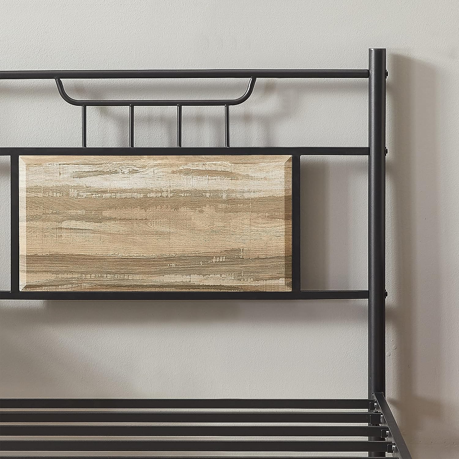 VECELO Platform Bed Frame with Wood Headboard No Box Spring Needed Heavy Duty Steel Slat