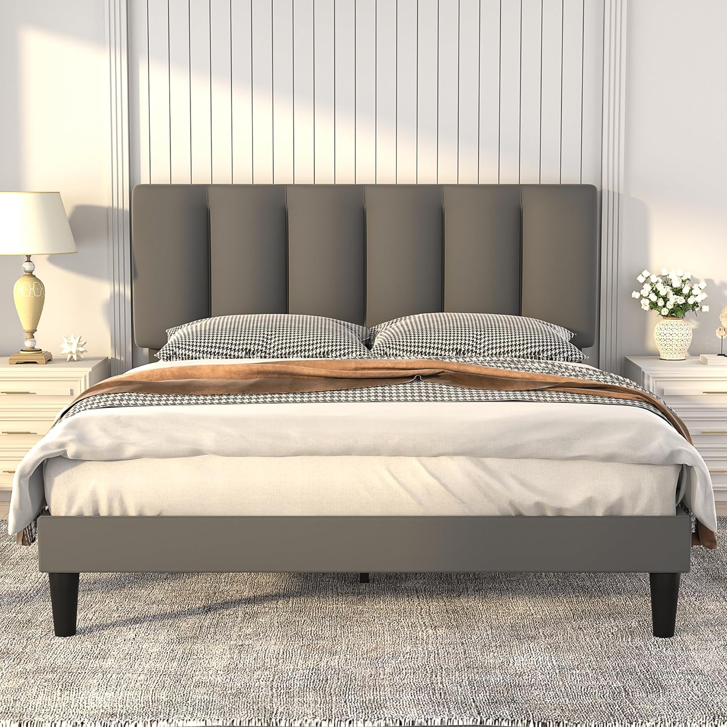Modern upholstered bed frame hotsell