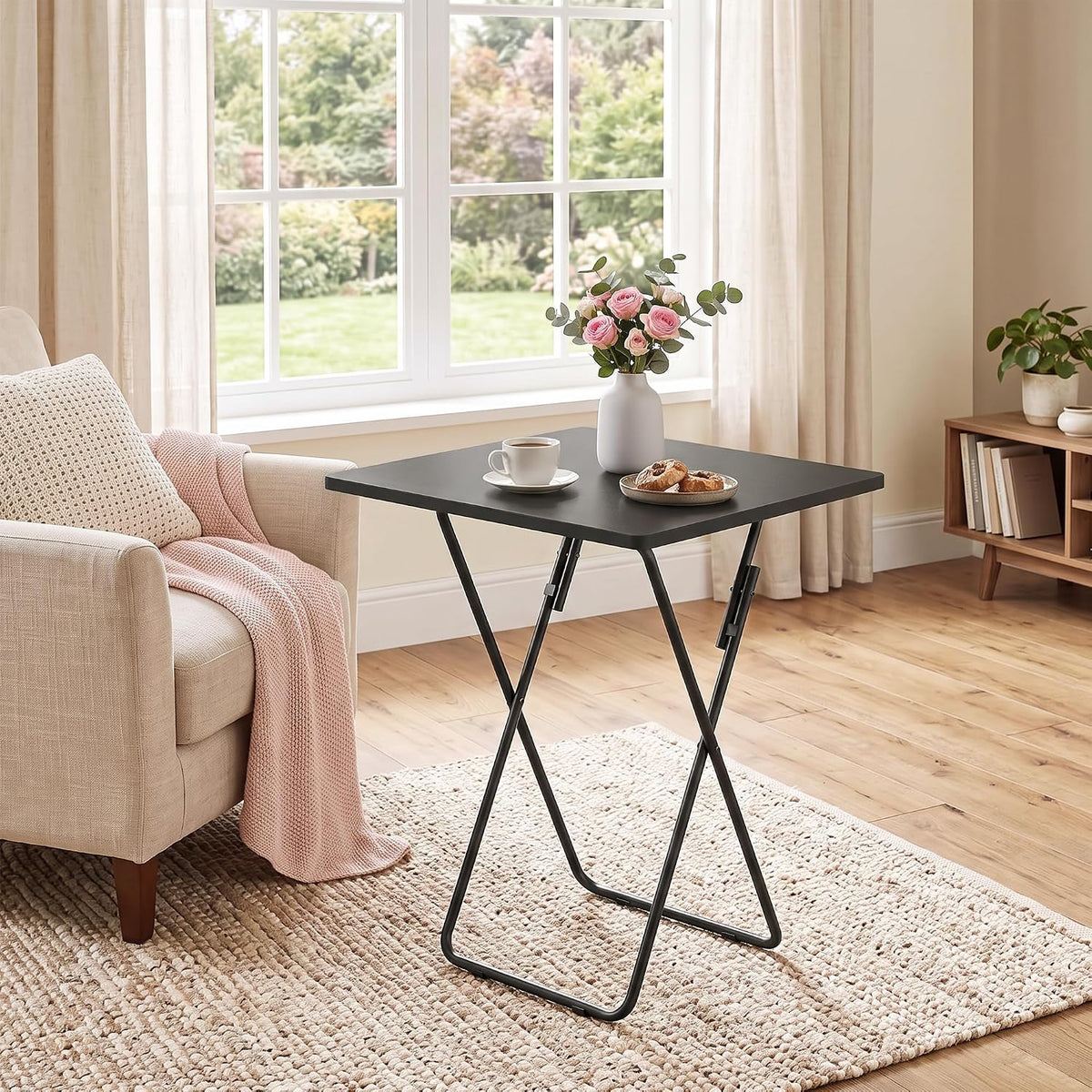 VECELO Folding Table  Portable TV Snack Trays  No Assembly Required