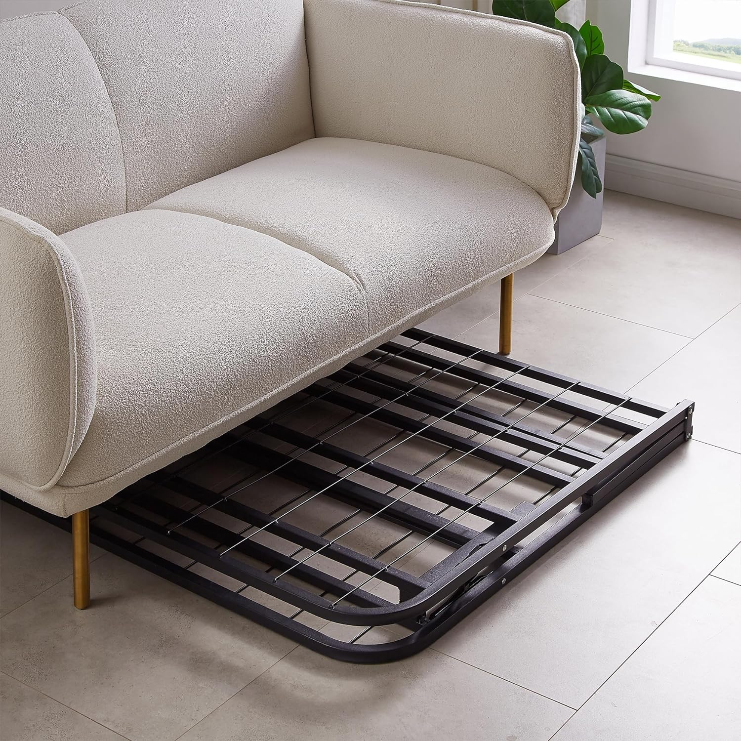 VECELO Metal Folding Bed Frame No Tools Required