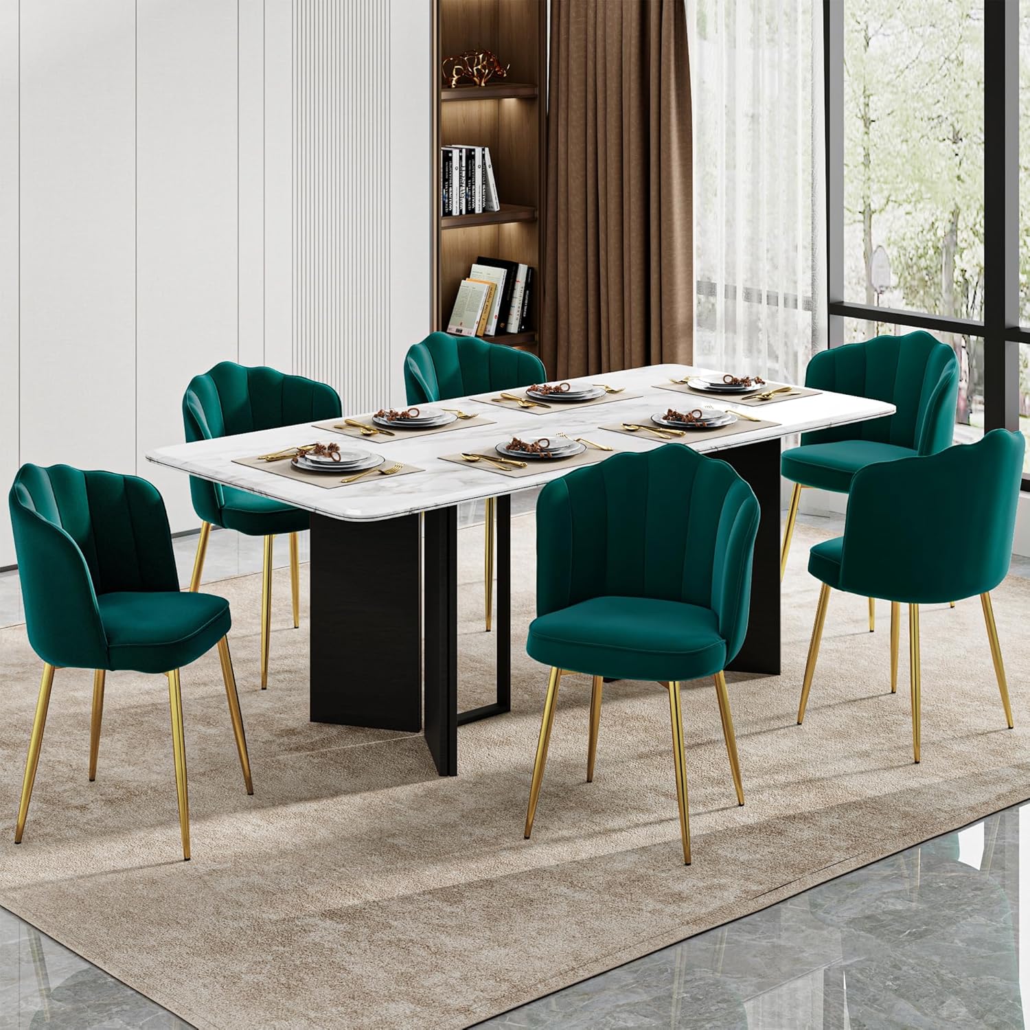 VECELO Velvet Dining Chairs Set of 4