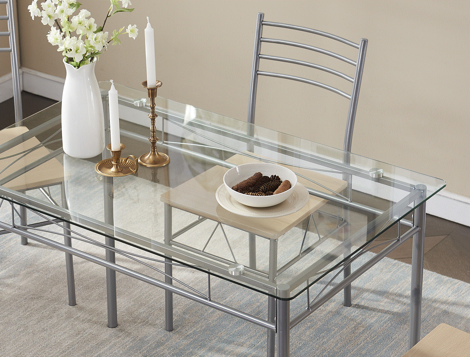  Modern Rectangular 5-Piece Dining Table Set