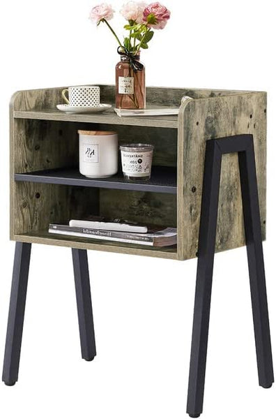 VECELO Industrial Nightstand Side End Table/Stackable Accent