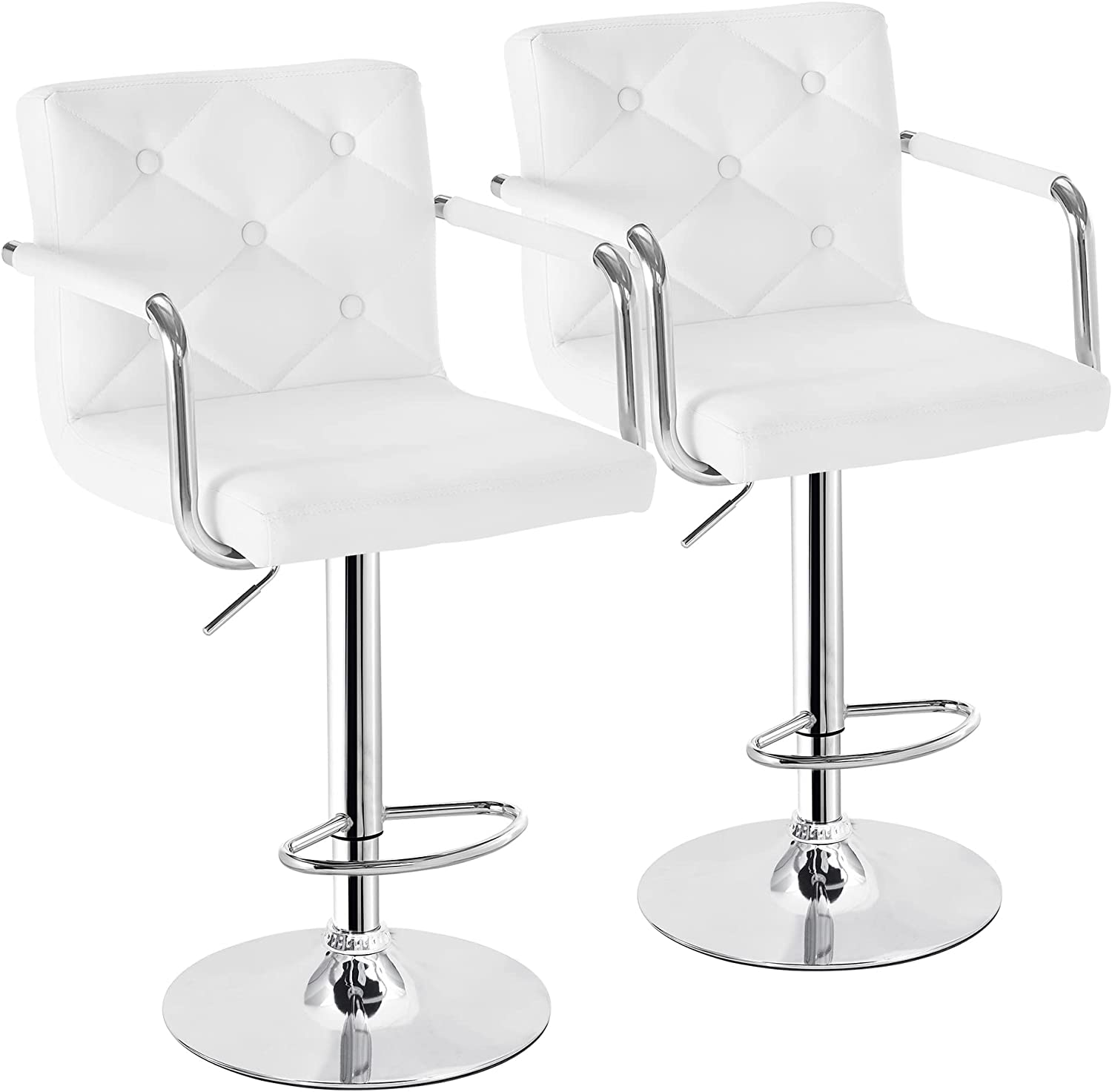 VECELO Adjustable Counter Height Bar Stools Set of 2