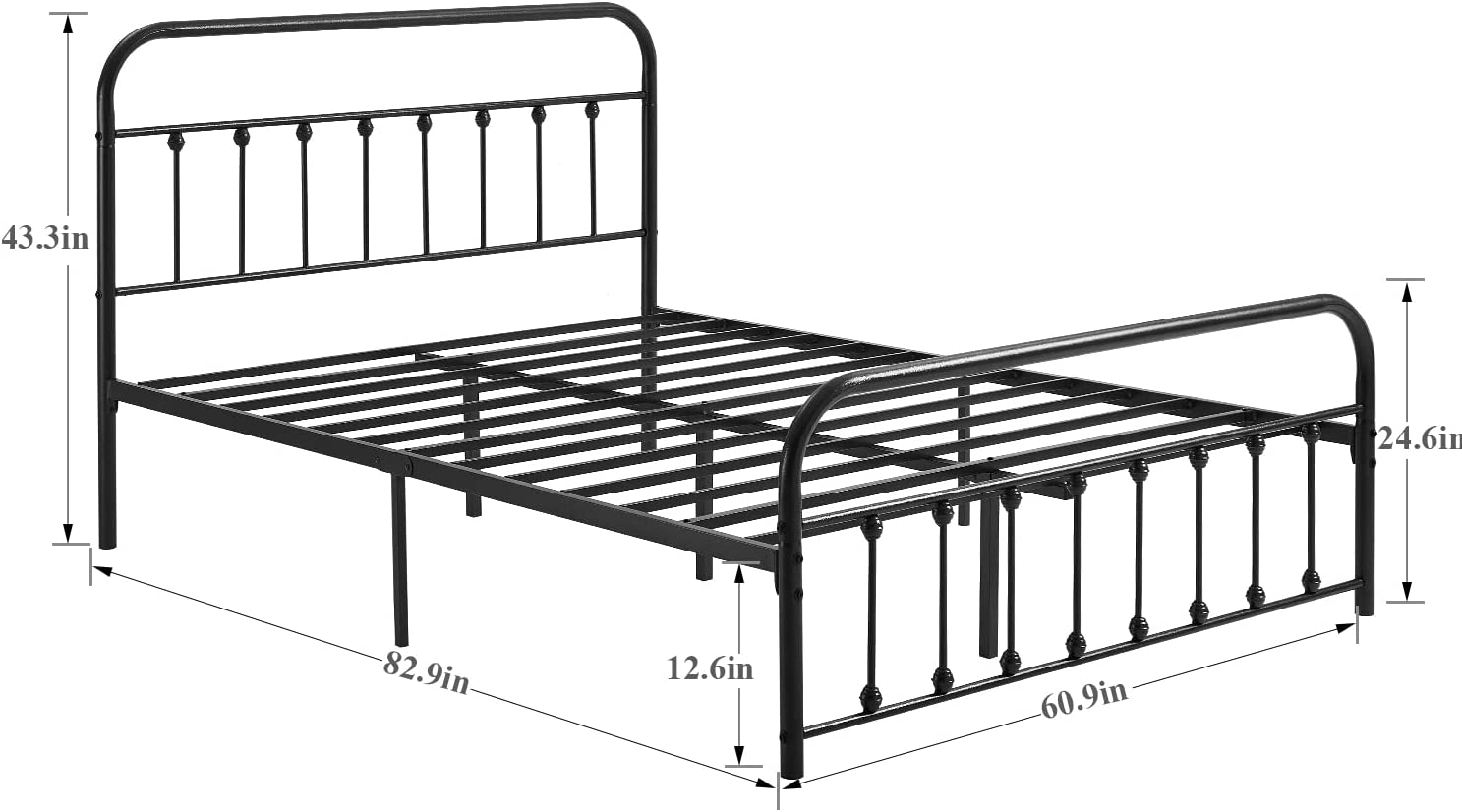 VECELO Metal Platform Bed Frame Mattress Foundation Modern&Simple Style