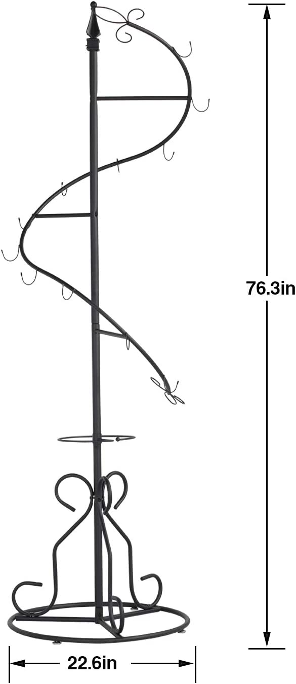 VECELO Modern Spiral Coat Rack, Hall Trees with Hooks and Umbrella Hol