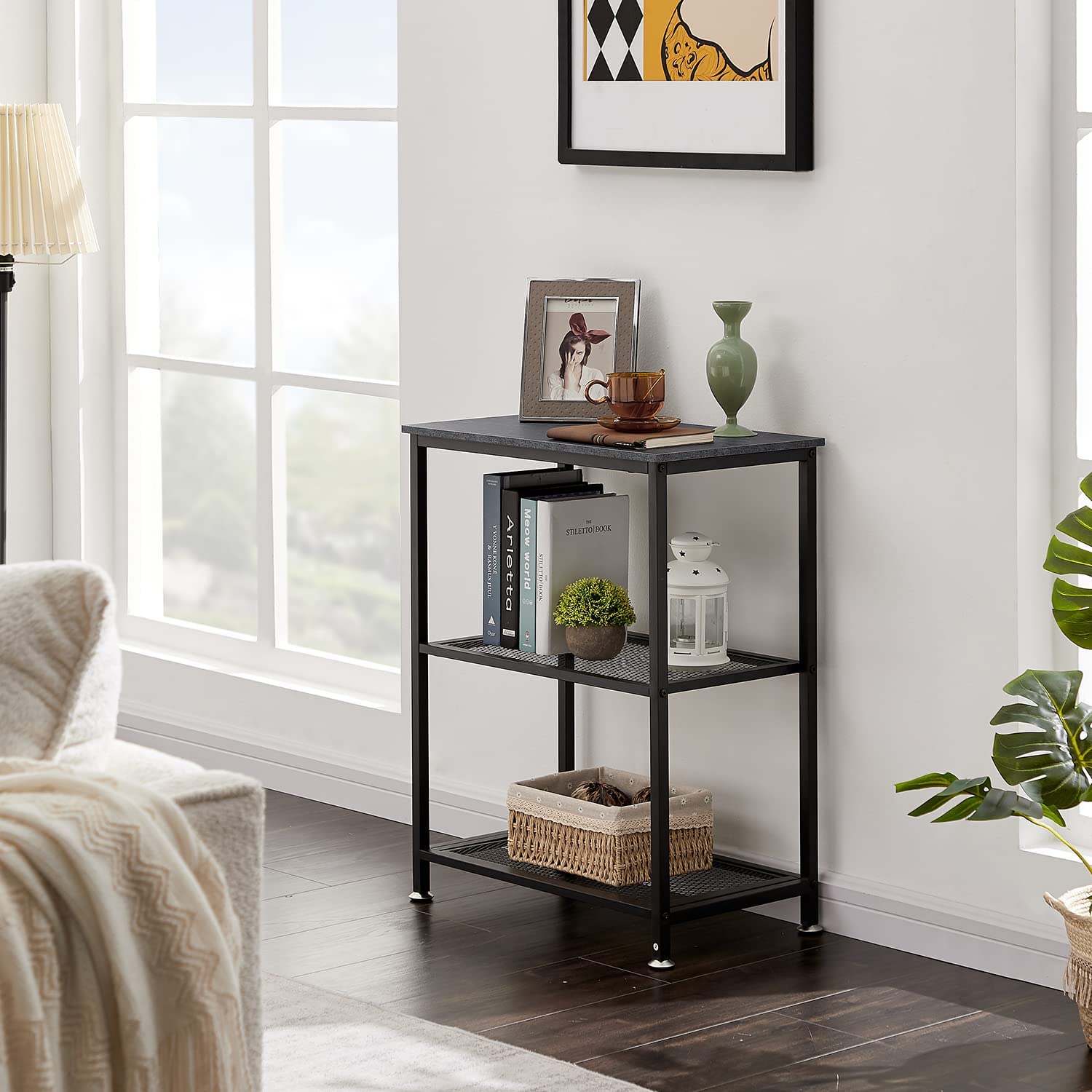 End Side Table 3-Layer Narrow Night Stand