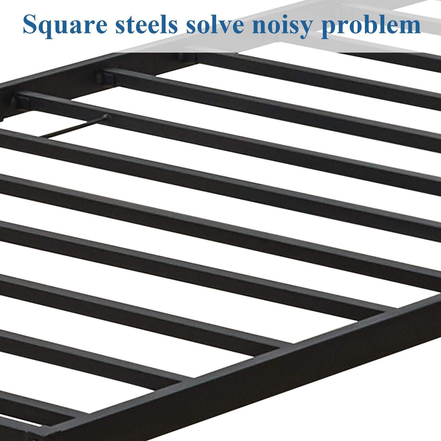 Modern Metal Platform Bed Frame Mattress Foundation with Headboard and Footboard