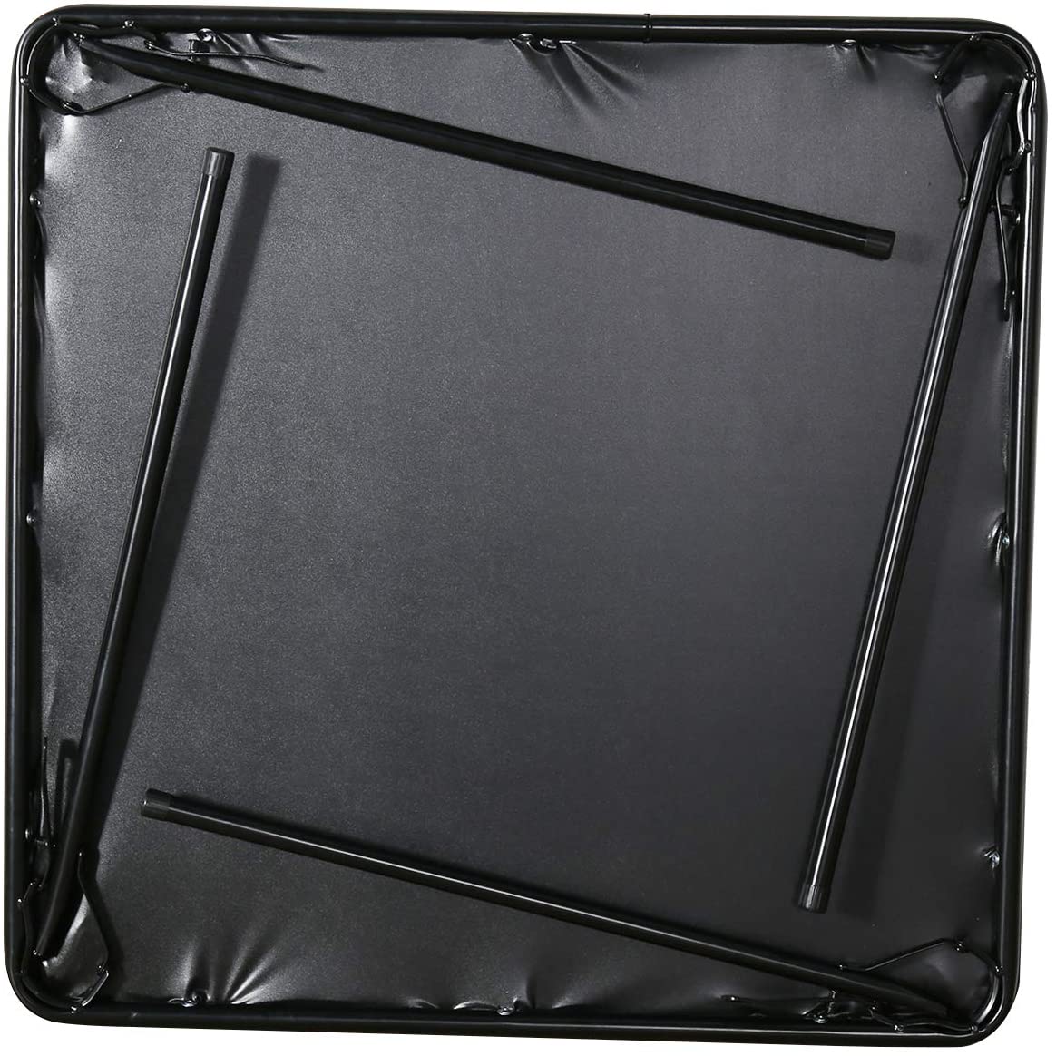 VECELO Square Folding Card Table Black