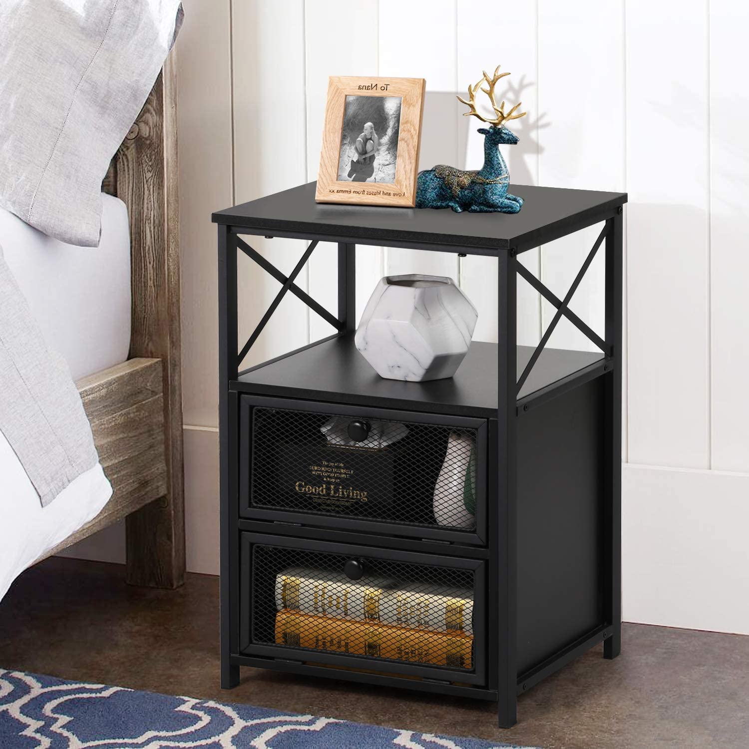 modern style nightstand with big storage space