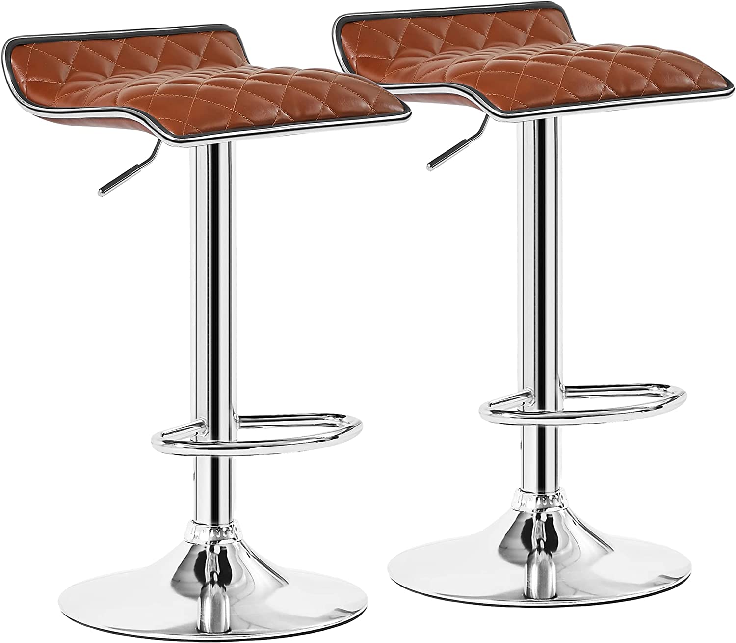 VECELO Bar Stools Set of 2, Kitchen Island Counter Height Chairs