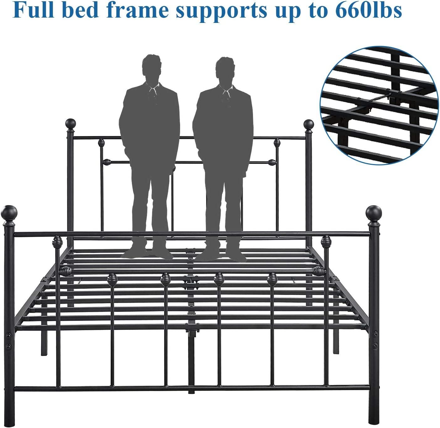 Modern Metal Platform Bed Frame Mattress Foundation with Headboard and Footboard