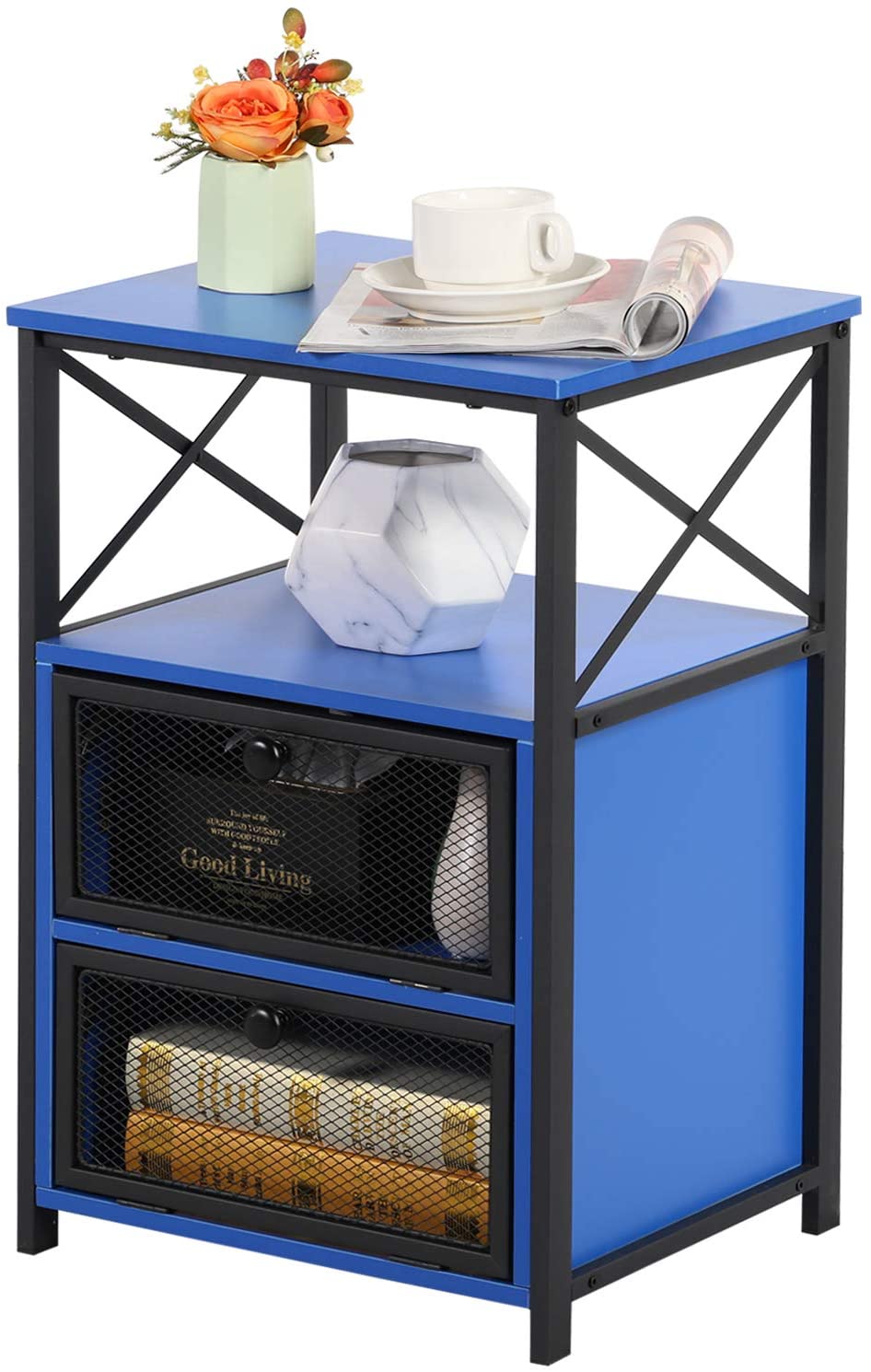Modern NightStand with Storage Space and Door